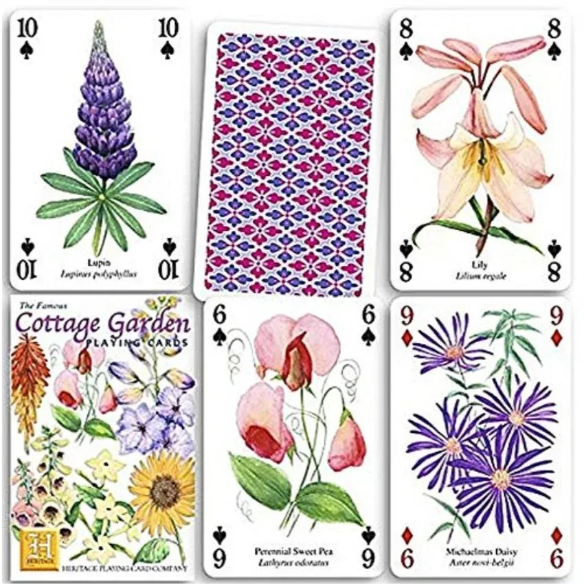 The Famous Cottage Garden Playing Cards from Heritage Playing Card Com