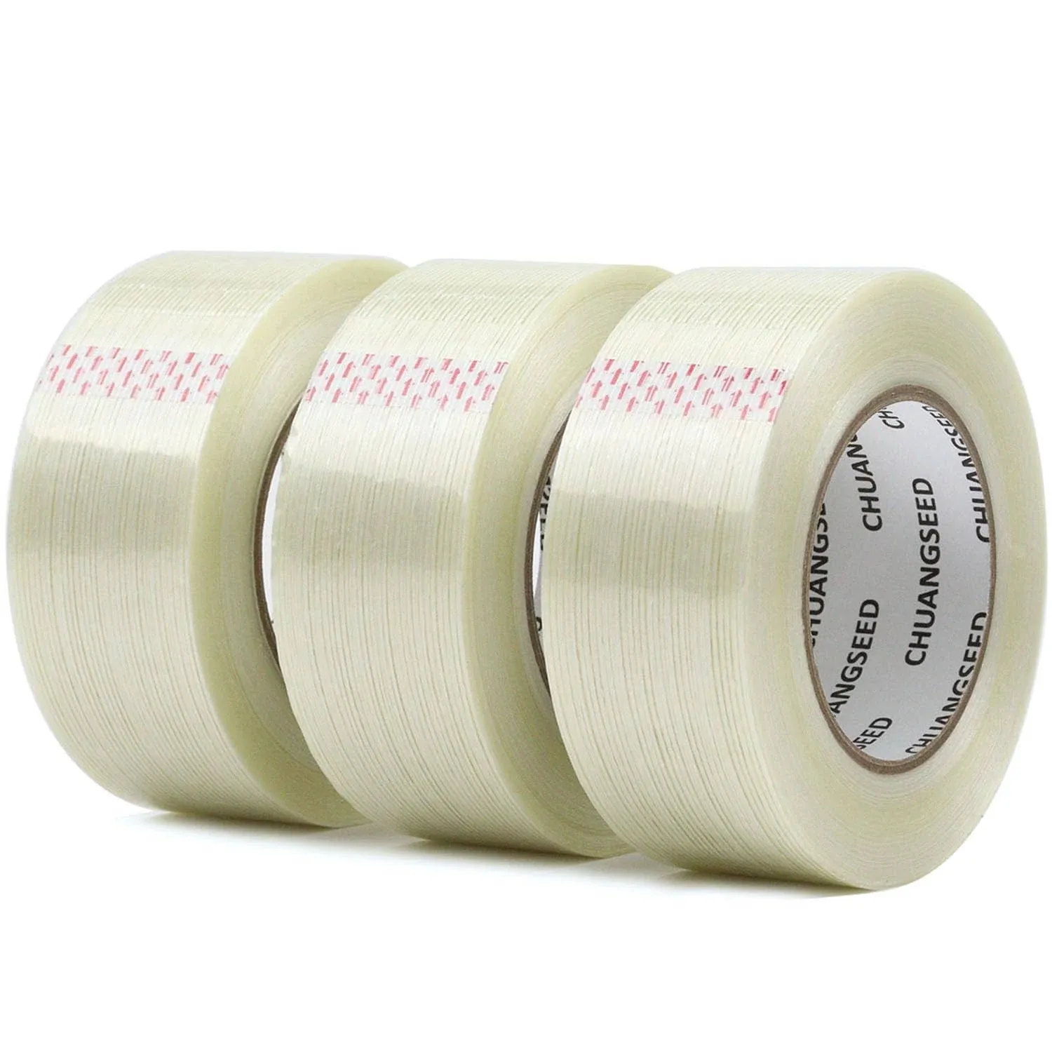 CHUANGSEED 3Pack Mono Filament Strapping Tape 6.2mil x 2Inch x 60yds Commodity ...