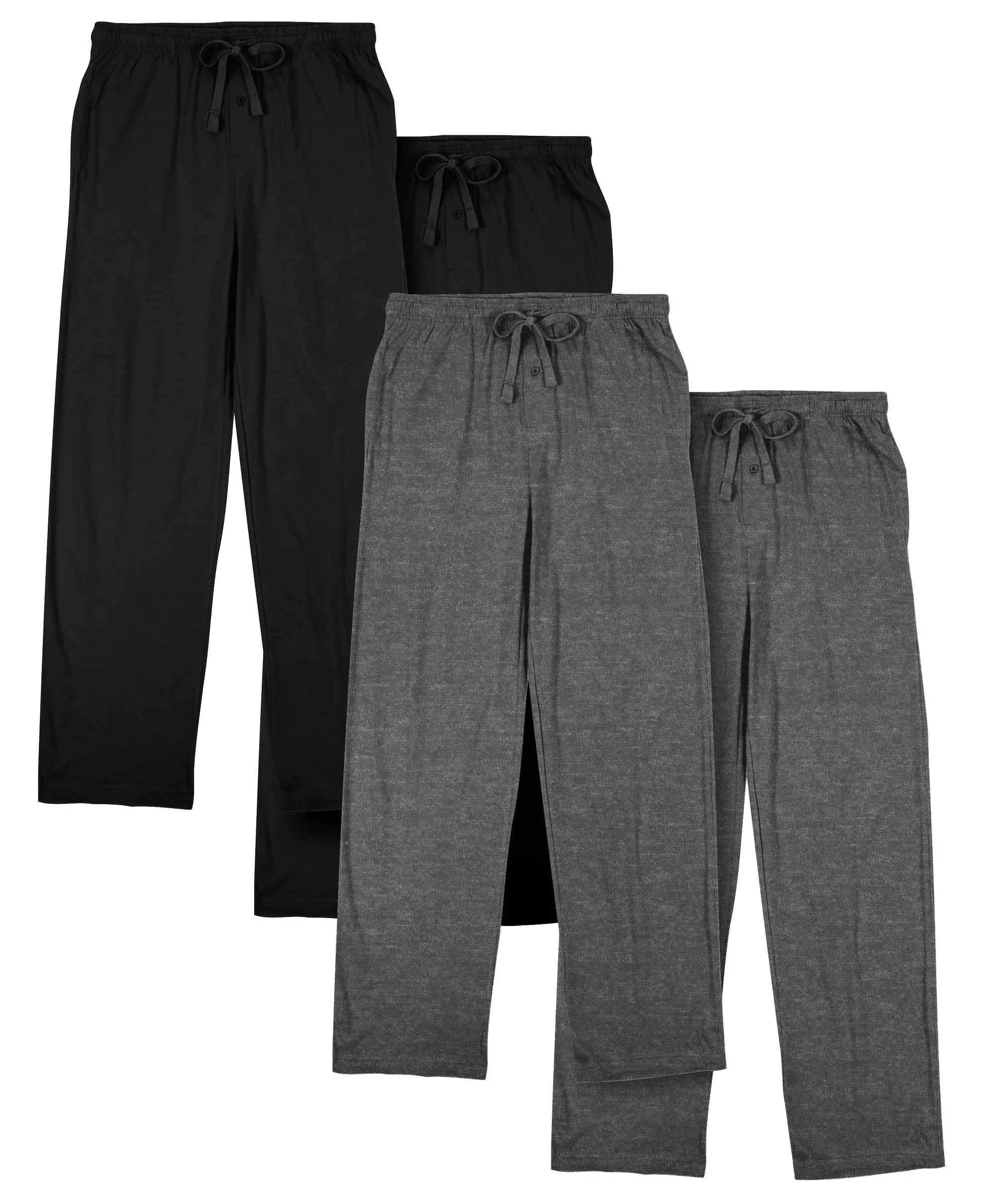 Bioworld Men's 4pk Graphite Heather & Black Sleep Pajama Pants