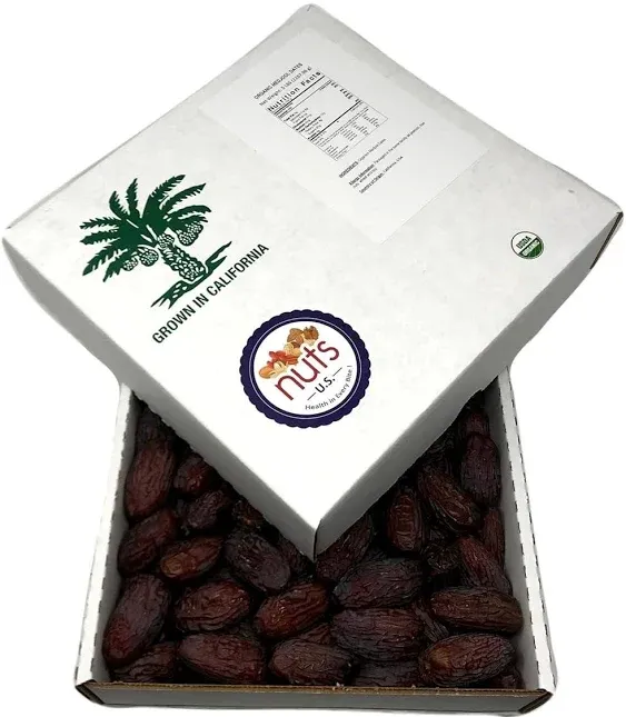 NUTS U.S. - Organic California Medjool Dates | No Added Sugar and No Preservatives | Sweet Juicy Flavor | (5 LBS)