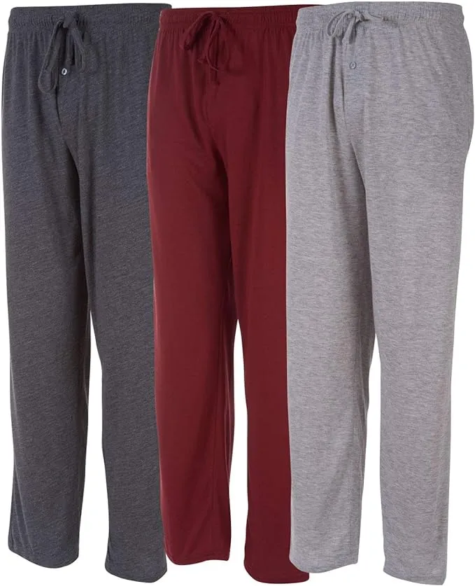 DARESAY Mens Soft Knit Lounge Pants With Adjustable Drawcord And Pockets (Pack Of 3)