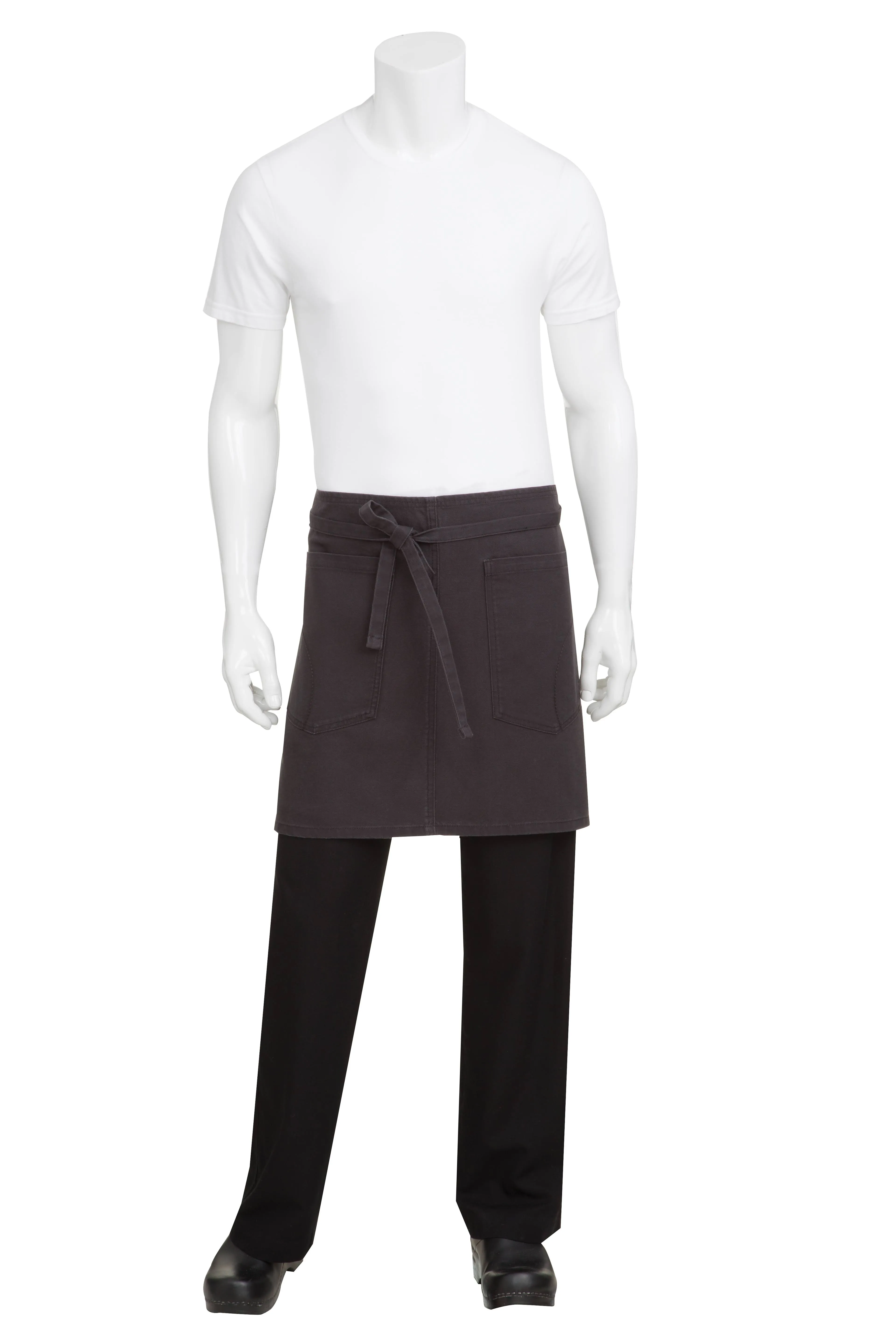 Chef Works Steel Grey Rockford Half Bistro Apron