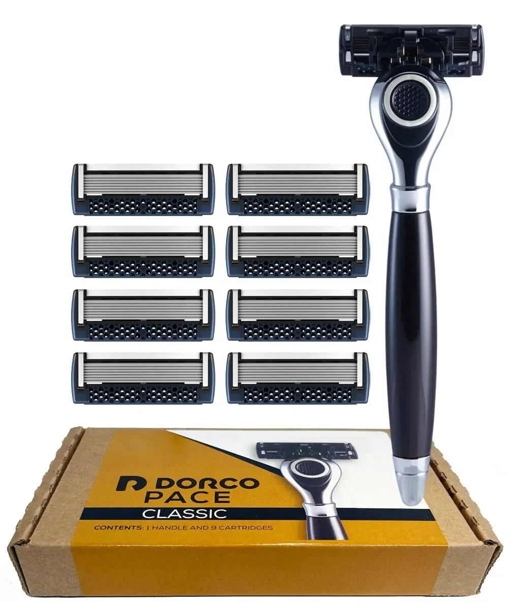 Dorco Pace Classic - Seven Blade Razor System with Pivoting Head and Premium ...