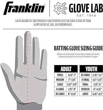 Franklin Sports MLB Baseball Batting Gloves - Powerstrap Adult + Youth Batting Gloves - Men's + Women's Baseball + Softball Batting Gloves - Boys + Girls Batting Gloves