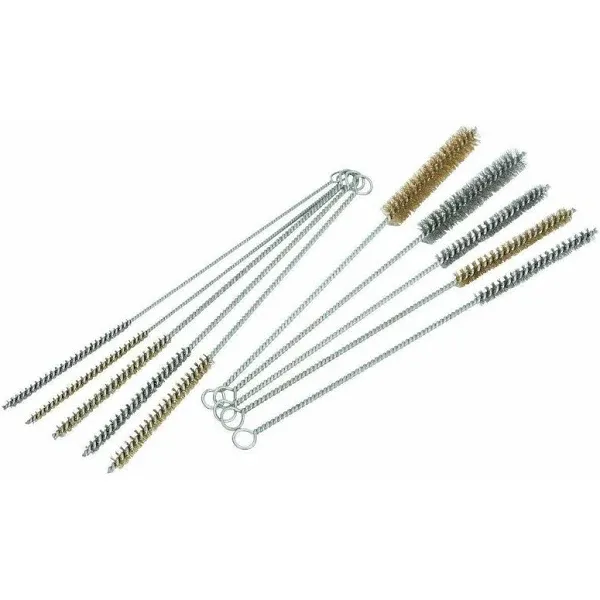 10 Piece Tube Bottle Brush Kit Brass Stainless Steel Bristle 12" Long, Size 1/4" to 3/4" PMD Products