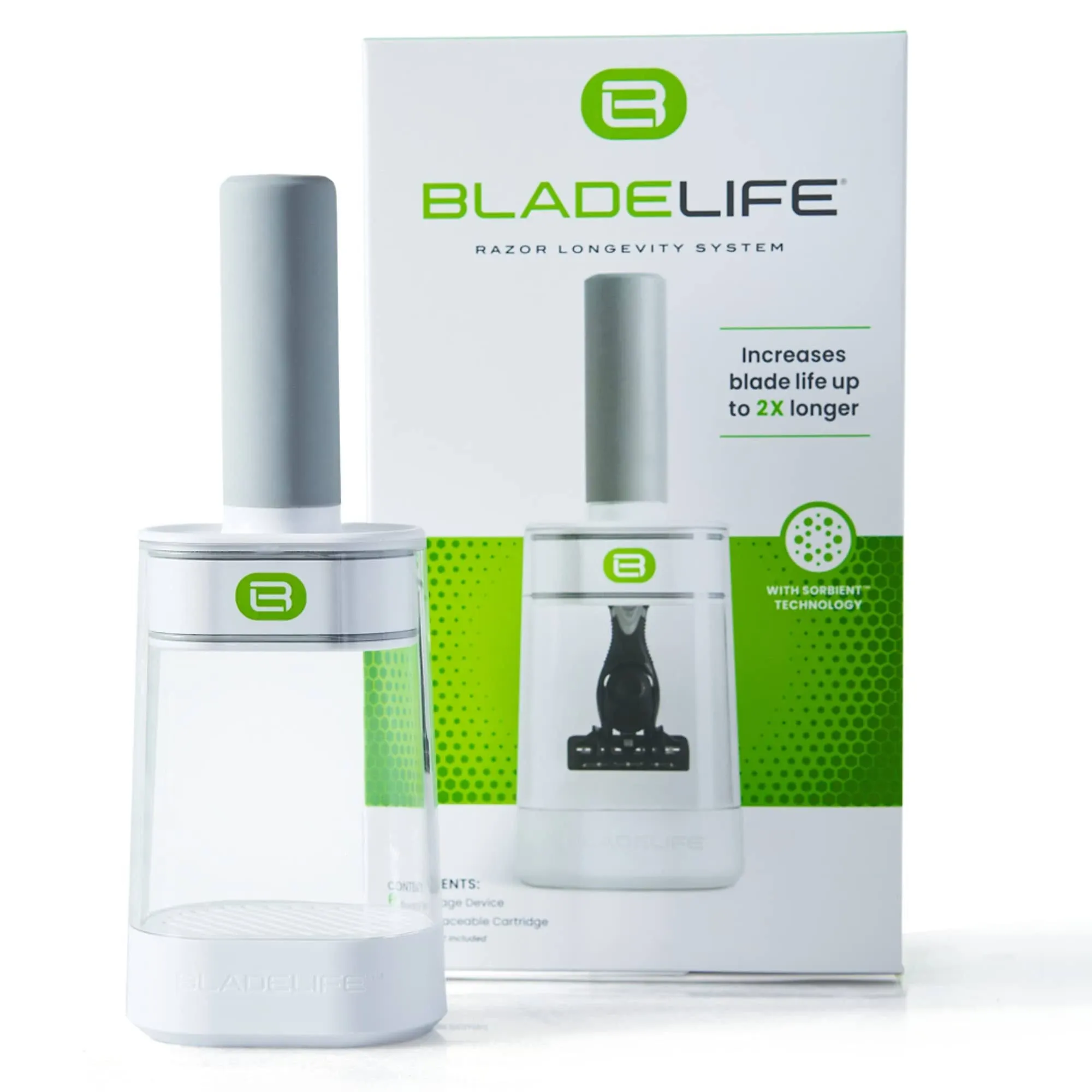 BLADELIFE 2024 New Model: Razor Holder and Stand Dark Grey - Fits All Leading Razors - Doubles the Life of Your Blade - Deluxe Razor Case Keeps Blades Sharper for Longer