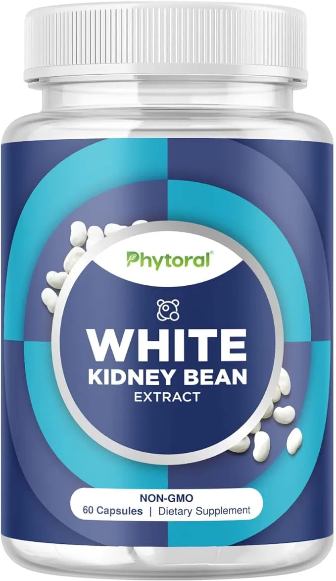 White Kidney Bean Extract Capsule - Extra Strength White Kidney Bean Sugar & Carb Blocker plus Appetite Suppressant Support - Plant Based Energy Supplement - Non-GMO Gluten Free & Made in the US