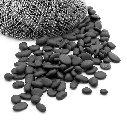 Royal Imports 5LBS River Rocks Decorative Ornamental Pebbles, Garden Landscaping Stones, Natural Gravel Filler for Plants, Vases, Succulents, Home Decor, Arts, Crafting, Animal Habitat - Medium Black