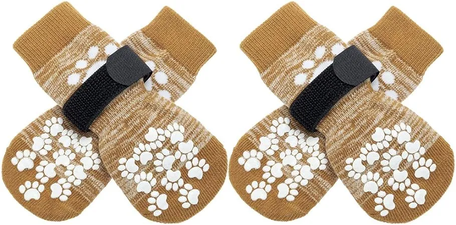 Double Side Anti-Slip Dog Socks - Dog Booties for Hot Pavement, Adjustable Pet ...