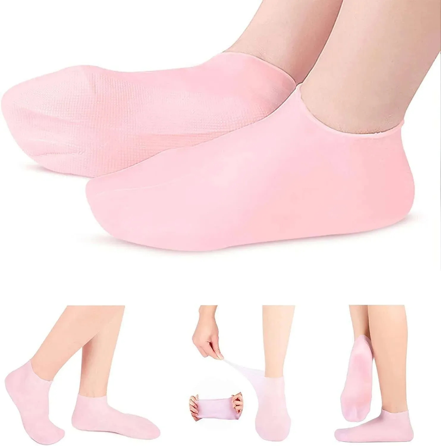 1Pair Silicone Moisturizing Gel Heel Socks Cracked Foot Skin Care ProtectorML*x$