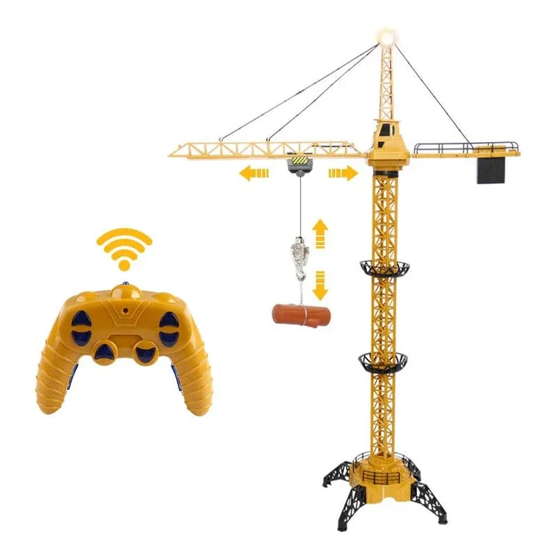 Remote Tower Crane Metal Construction Vehicles Model Toy for Kids and Adults