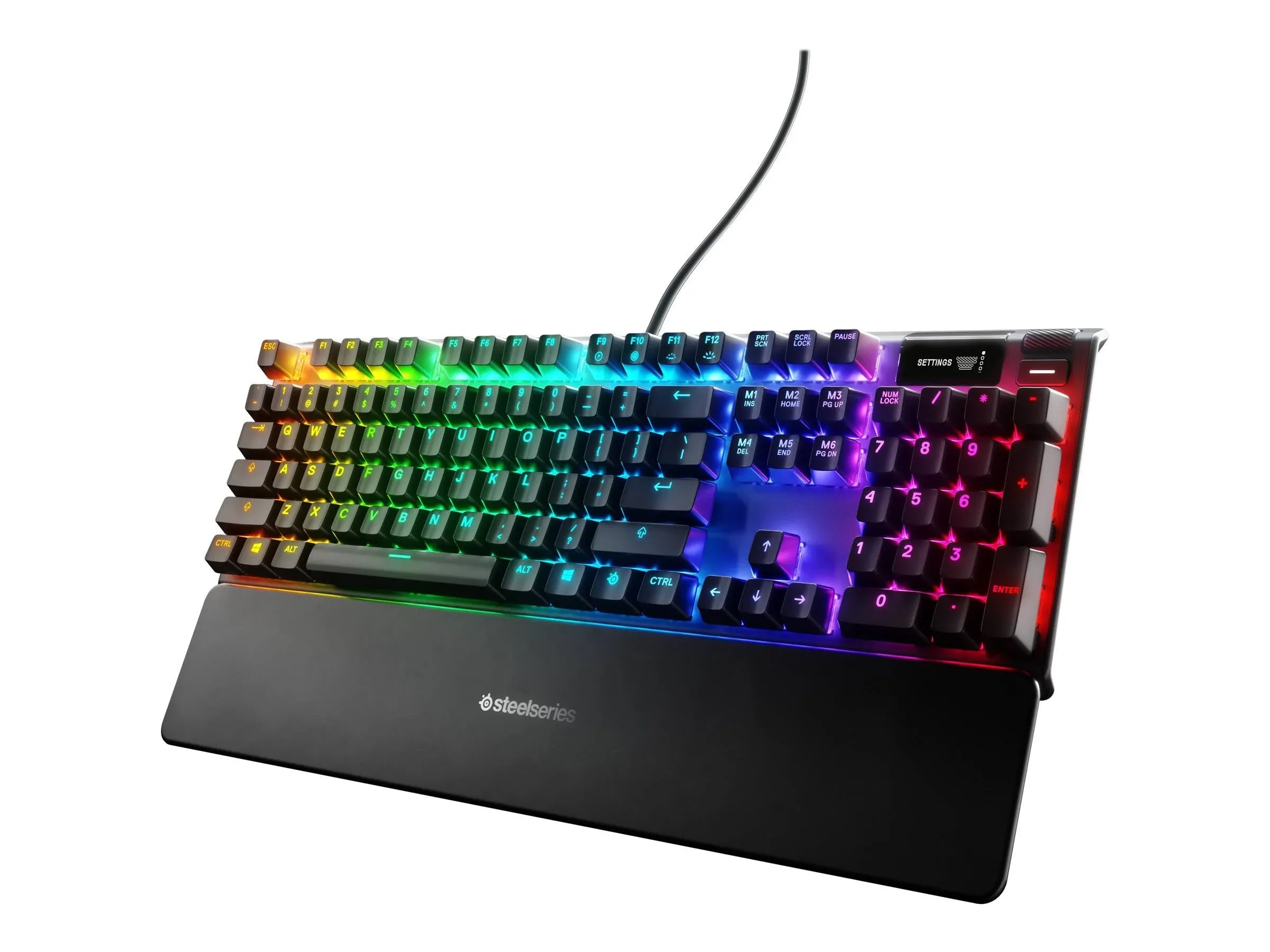 SteelSeries Apex Pro HyperMagnetic Gaming Tastatur — Einstellbare Betätigung — OLED-Bildschirm — RGB - USB-Passthrough​