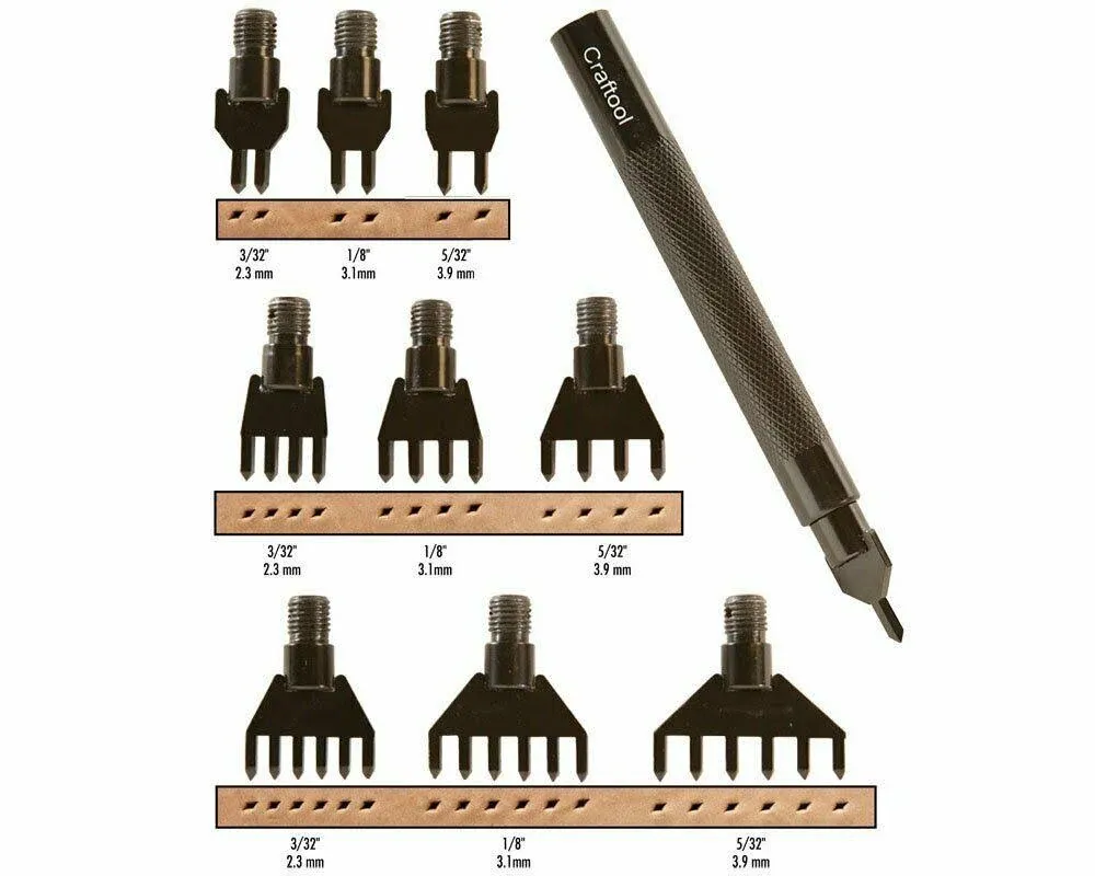 Tandy Leather Diamond Hole Chisel Set 3009-00 FREE Postage