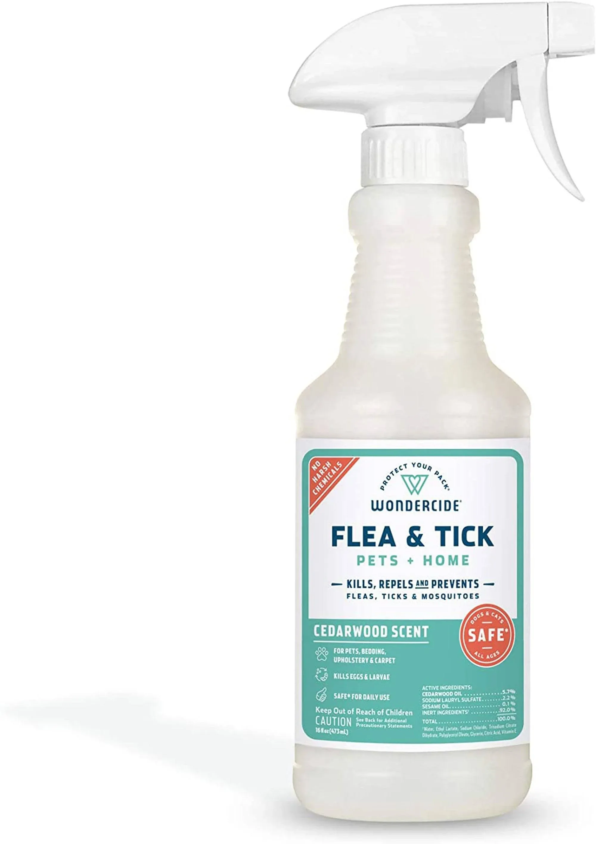 Wondercide Cedarwood Natural Flea & Tick Spray for Pets & Home, 16 oz