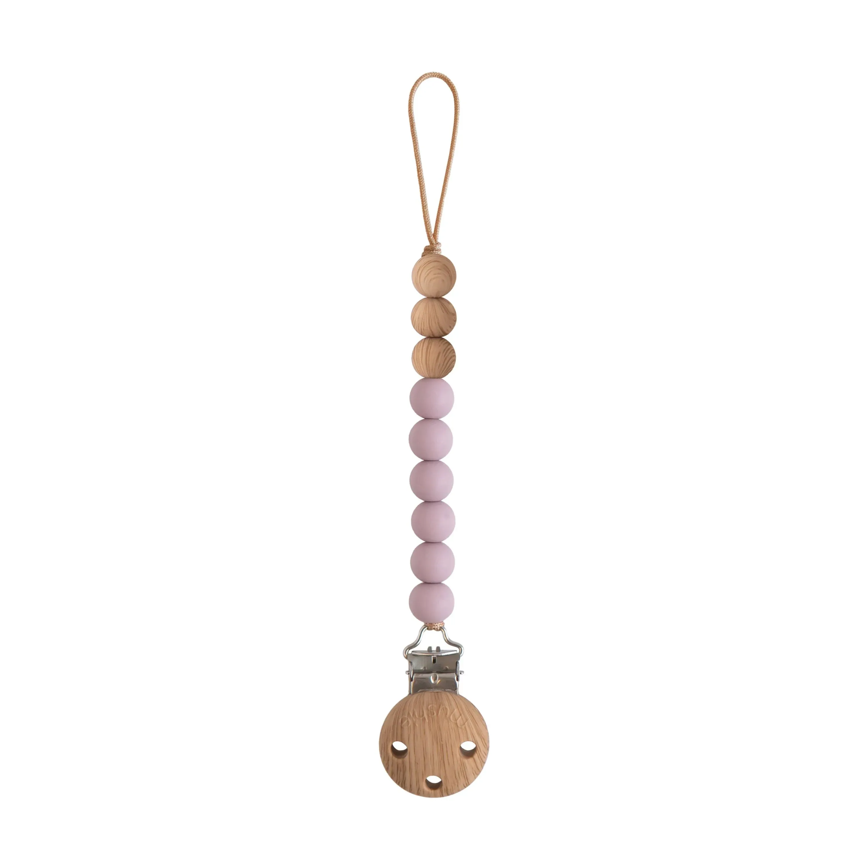 Mushie Pacifier Clips Eva Mauve