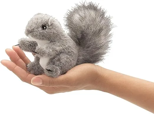 Folkmanis Mini Gray Squirrel Finger Puppet, 1 EA
