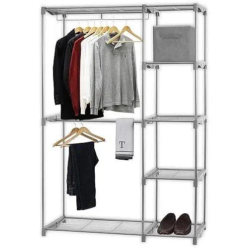 Simple Houseware Freestanding Clothes Garment Organizer Closet