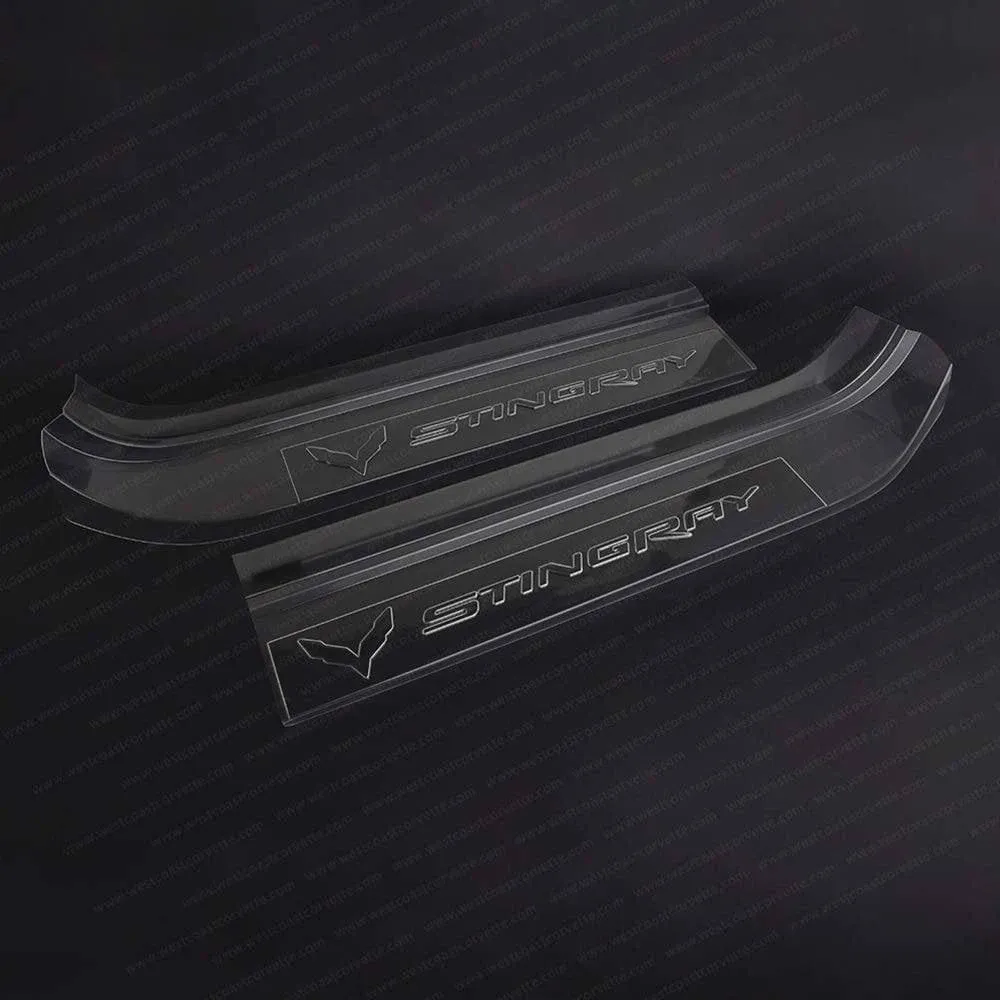 C7 Corvette Clear Door Sill Protectors w/ Embossed Stingray Script : C7 Stingray ...