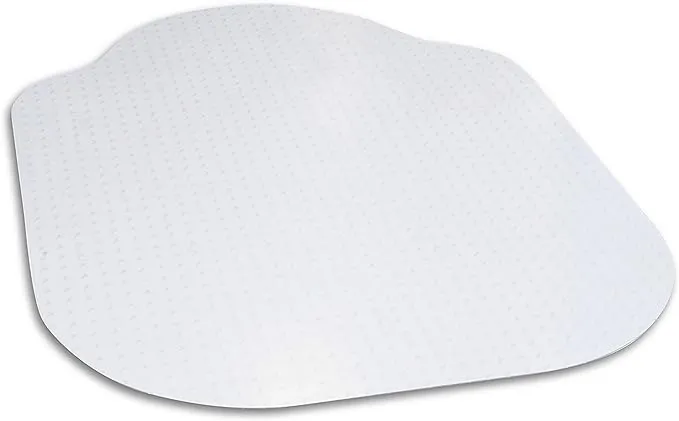 Evolve Modern Shape 39 in. x 52 in. Clear Office Chair Mat with Lip for Low and ...