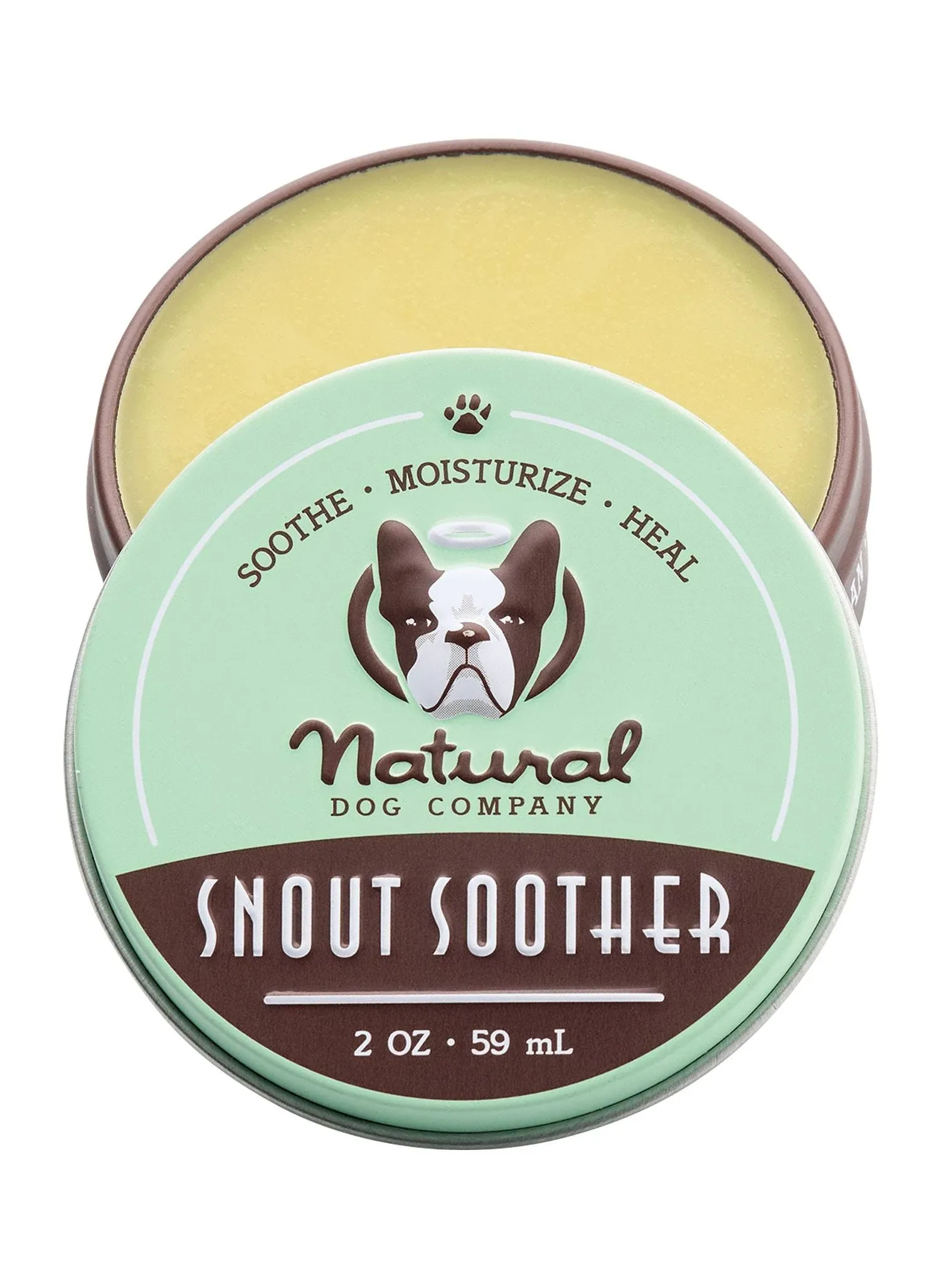 Natural Dog Company Snout Soother Dog Nose Balm, 1 oz. Tin, Dog Balm for Paws and Nose, Moisturizes & Soothes Dry Cracked Noses, Plant Based Nose Cream for Dogs