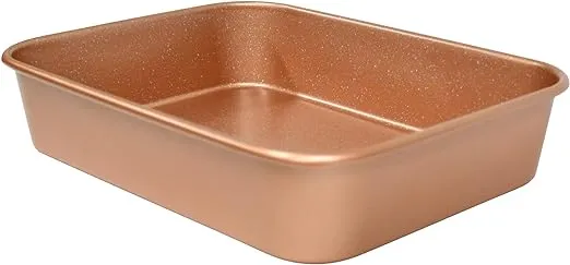 casaWare Ceramic Coated NonStick Lasagna/Roaster Pan 13 x 10 x 3-Inch (Rose Gold Granite)