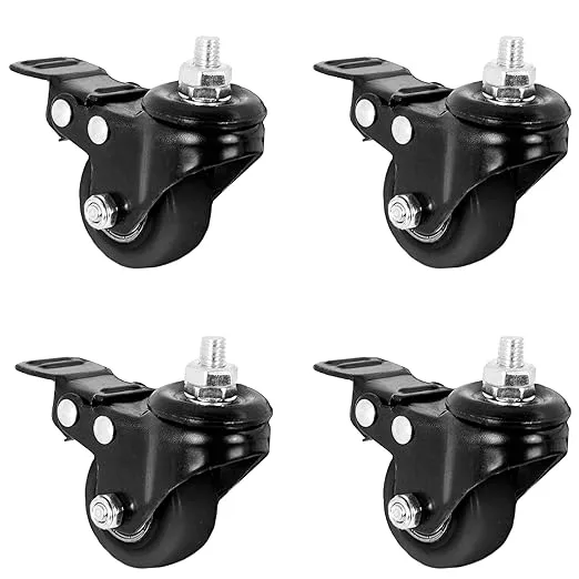 VIVO 2 inch M10 Threaded Locking Caster Wheels (Set of 4) for TV Carts, Desk Frames, and More (PT-DK-020C)