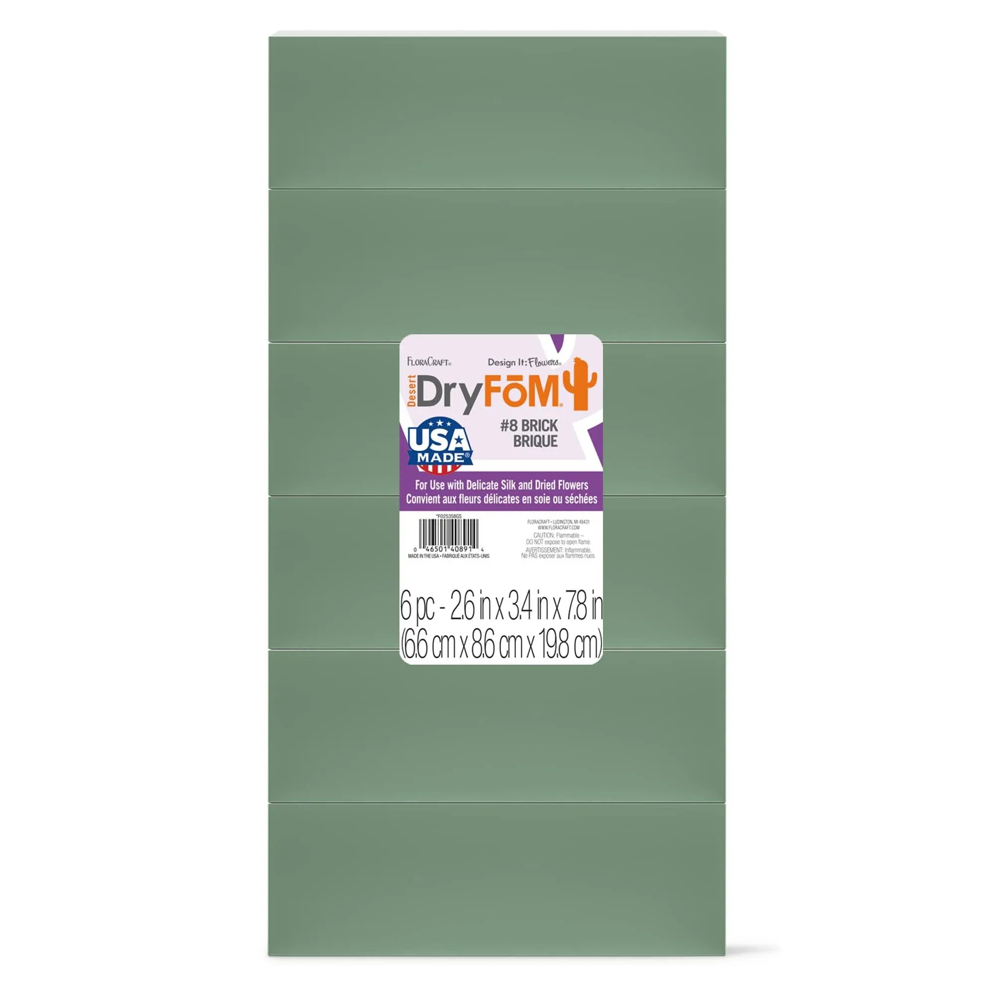 Green - Dry Foam Blocks 6/Pkg - Floracraft