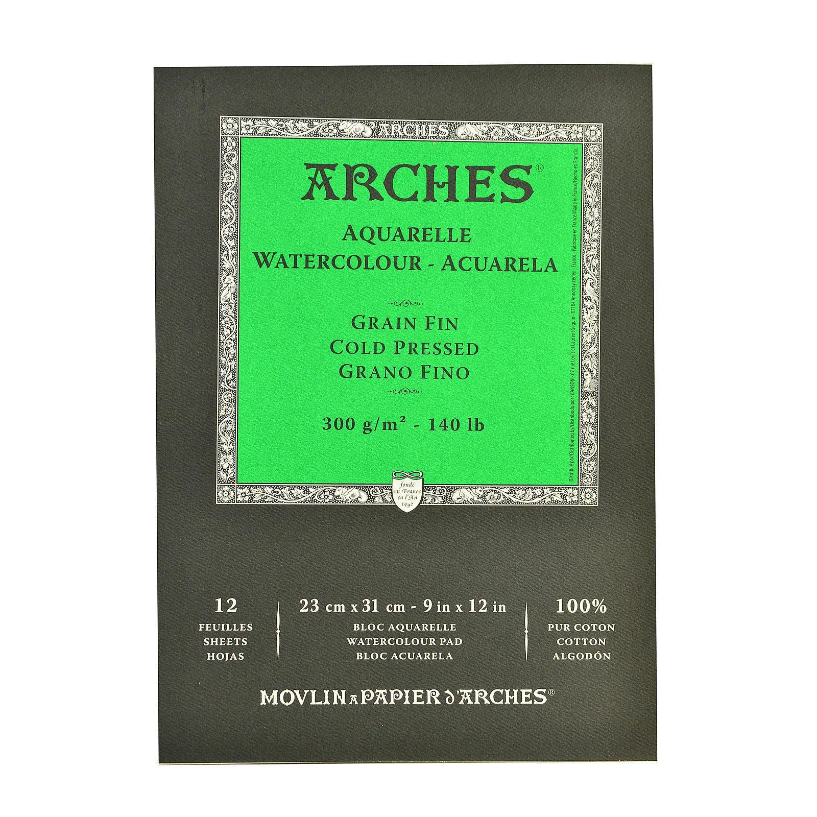 Arches Watercolor Pad 9 in. x 12 in. Cold Pressed 140 lb. [Pack of 2 ]