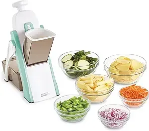 DASH Safe Slice Mandoline Slicer, Julienne + Dicer - Eggplant (Blue)