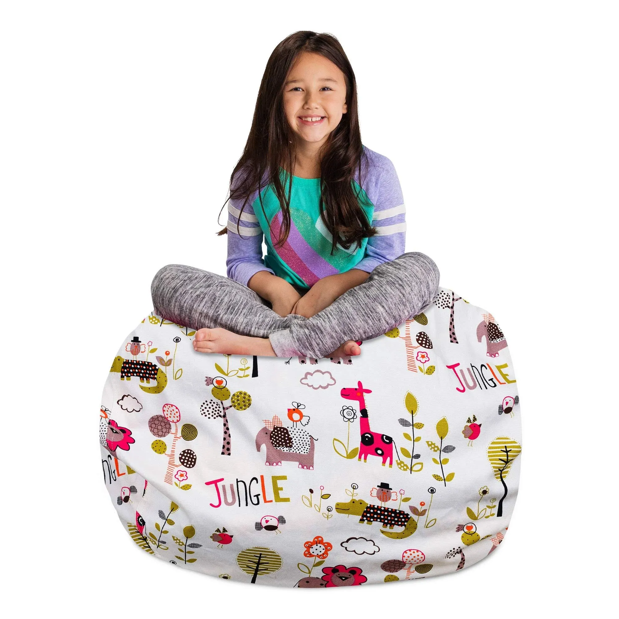 Posh Creations Kids Stuffed Animal Storage Bean Bag Chair Cover - Childrens Toy ...