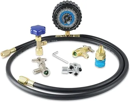 Lichamp Refrigerator Freon Recharge Kit R134a R12 R22 R502 AC Charge Hose with ...