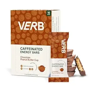 BEST BY 10/23 Verb Energy Chocolate Peanut Butter Cup Caffeinated Snack Bars BOX