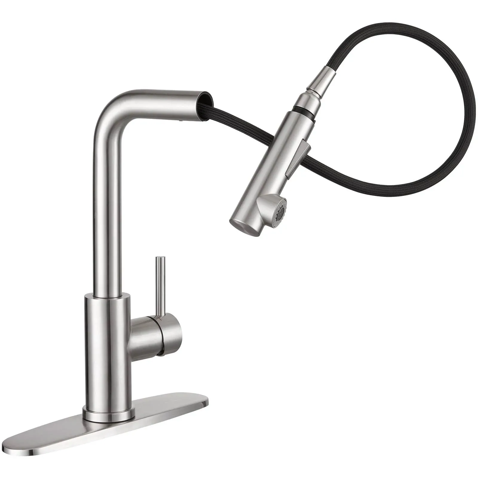 CREA Kitchen FaucetsBrushed Nickel Kitchen Faucet with Pull Down SprayerStain..<wbr/>.