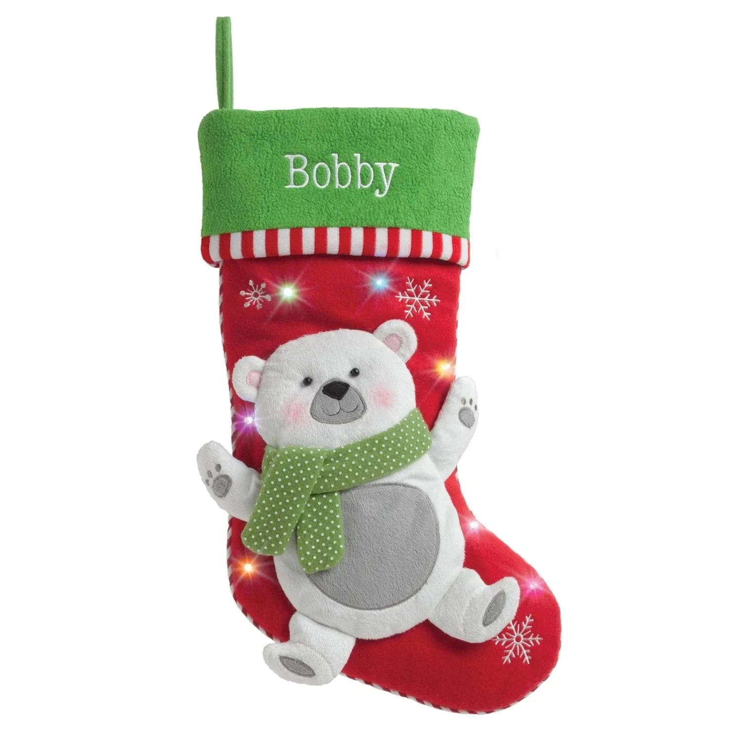 CPS Personalized Twinkling LED Stocking - Polar Bear