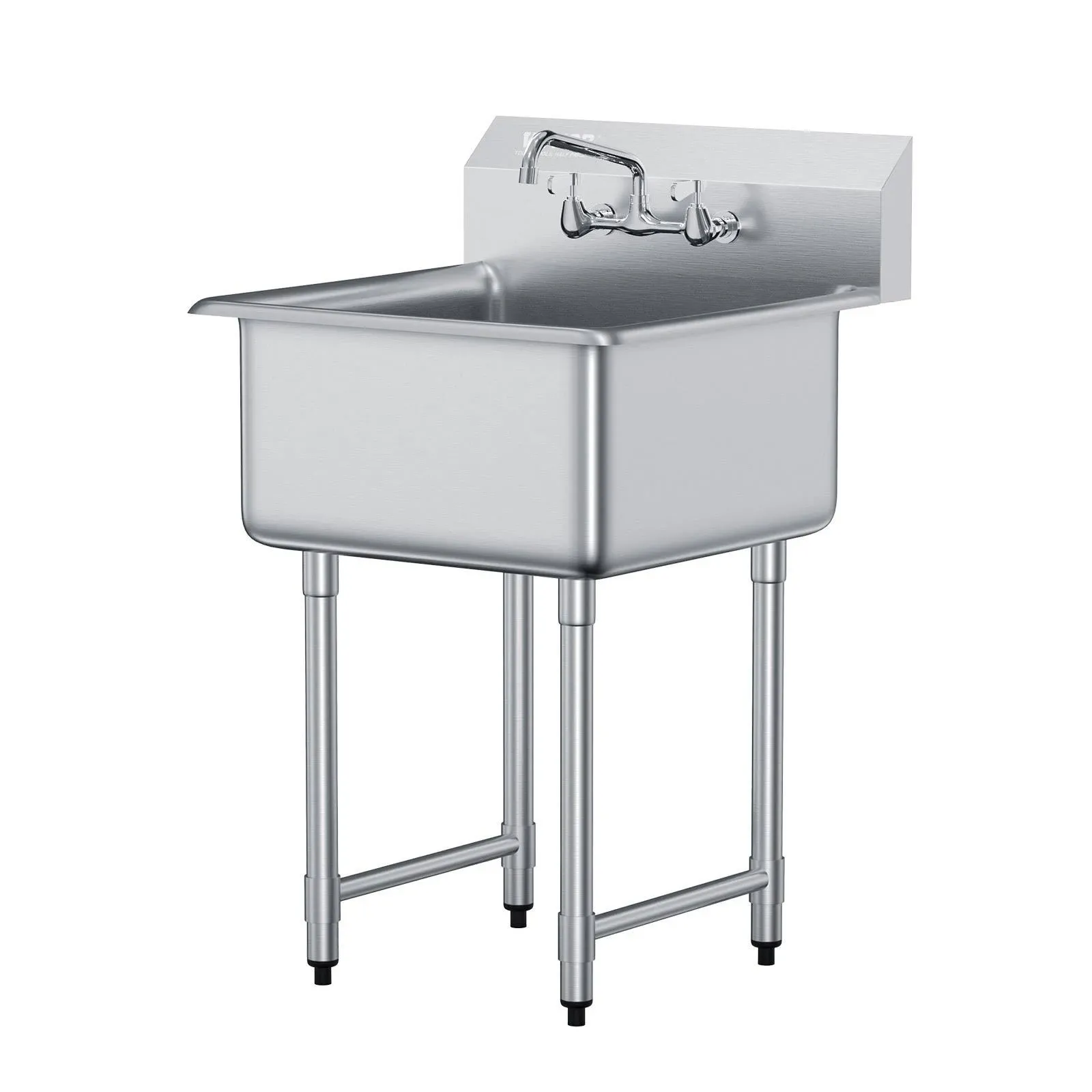 VEVOR Stainless Steel Prep & Utility Sink 1 Compartment Free Standing Small Sink Include Faucet & legs