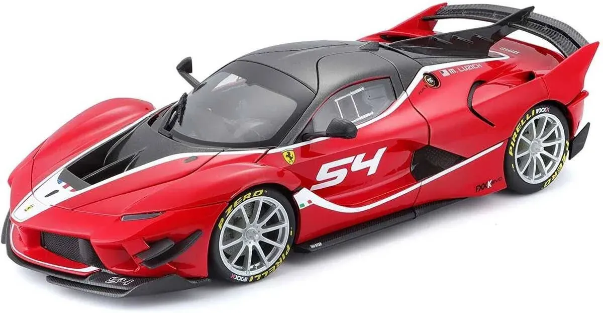 FERRARI FXX K EVO #54 MICHAEL LUZICH 1/18 DIECAST MODEL CAR BY BBURAGO 16908