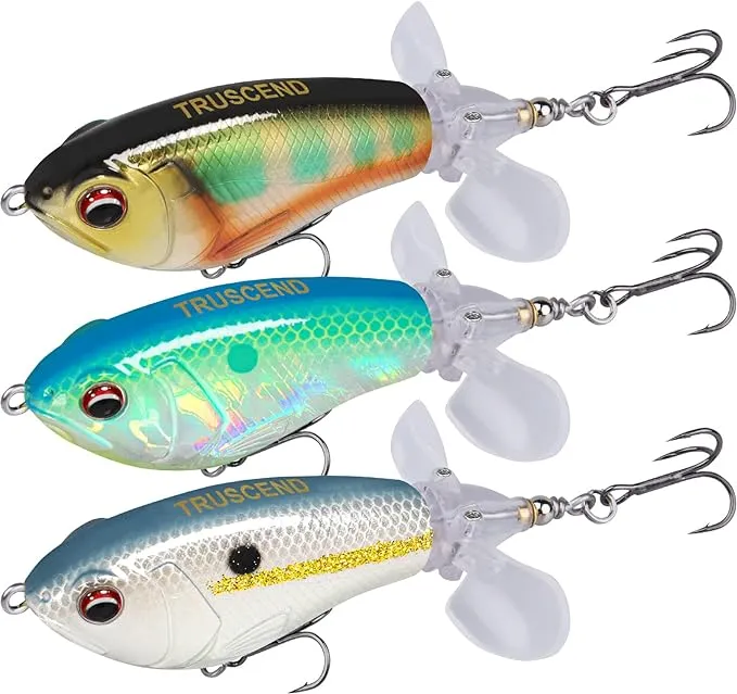 TRUSCEND Topwater Fishing Lures With BKK Hooks, Pencil Plopper Fishing Lures For ...