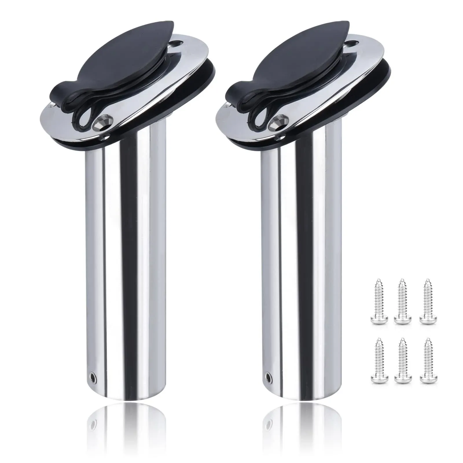 2PCS Stainless Steel Boat Fishing Rod Holder 15 Degree Flush Mount Rod Pod 