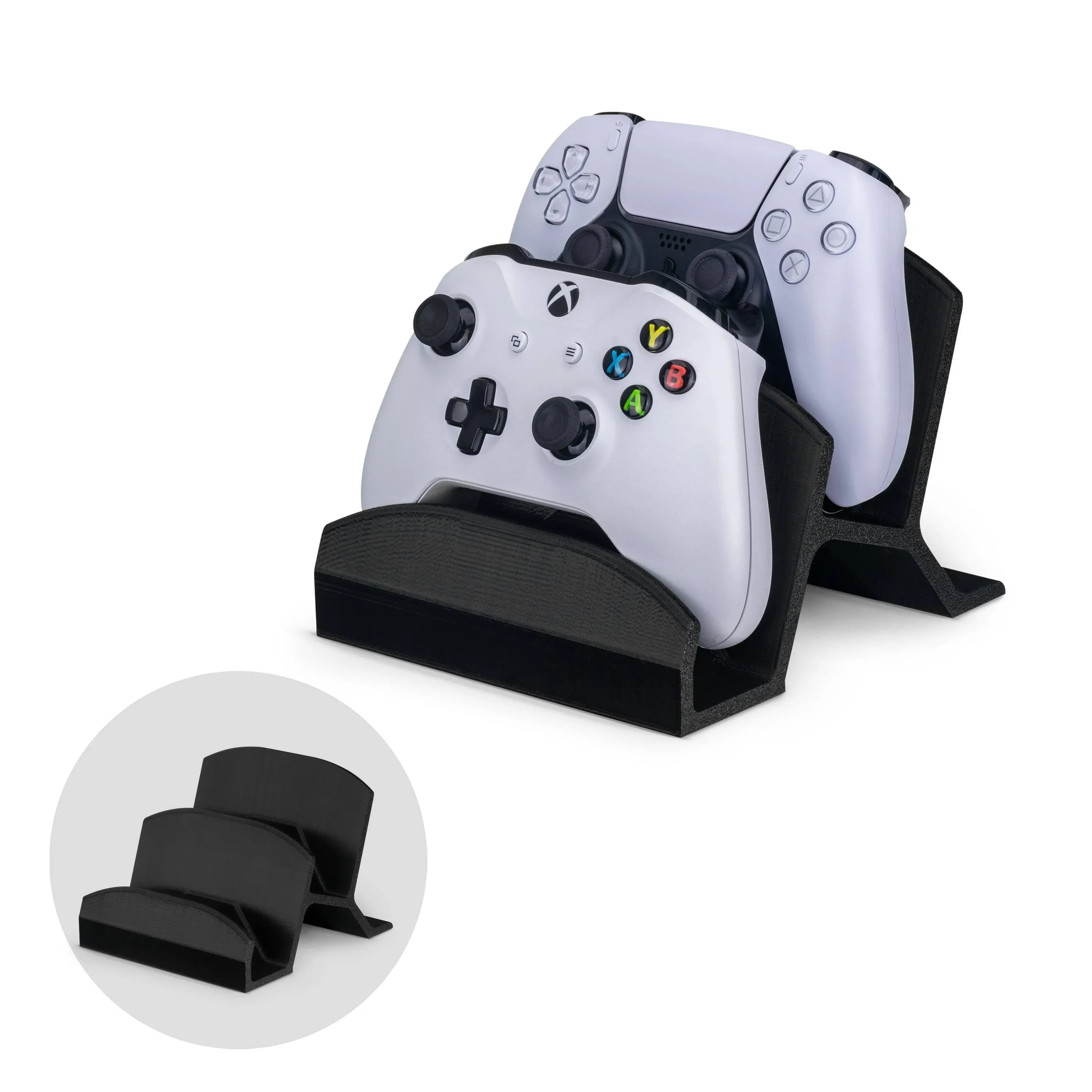 Dual Desktop Game Controller Holder Display Stand - Universal Design For Xbox One, Ps5, Ps4, Pc, Steelseries, Steam &amp; More - UGDS-06