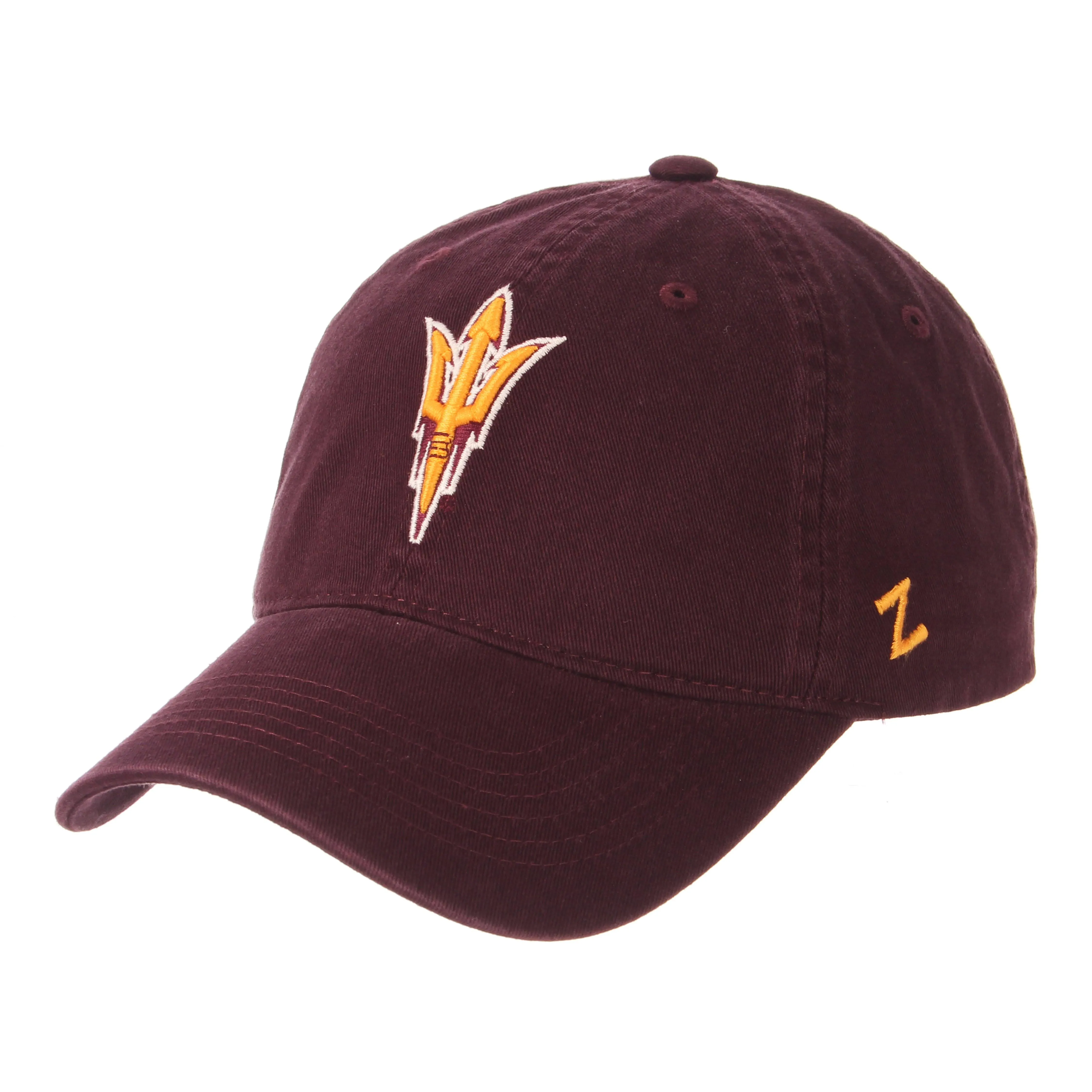 NCAA Zephyr Arizona State Sun Devils mens Scholarship Relaxed Hat, Adjustable-Z-buckle, maroon