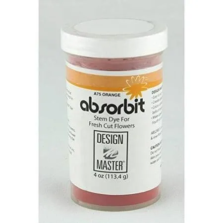 Design Master Absorbit Stem Dye for Fresh Cut Flowers Matte Finish Systemic (Orange)