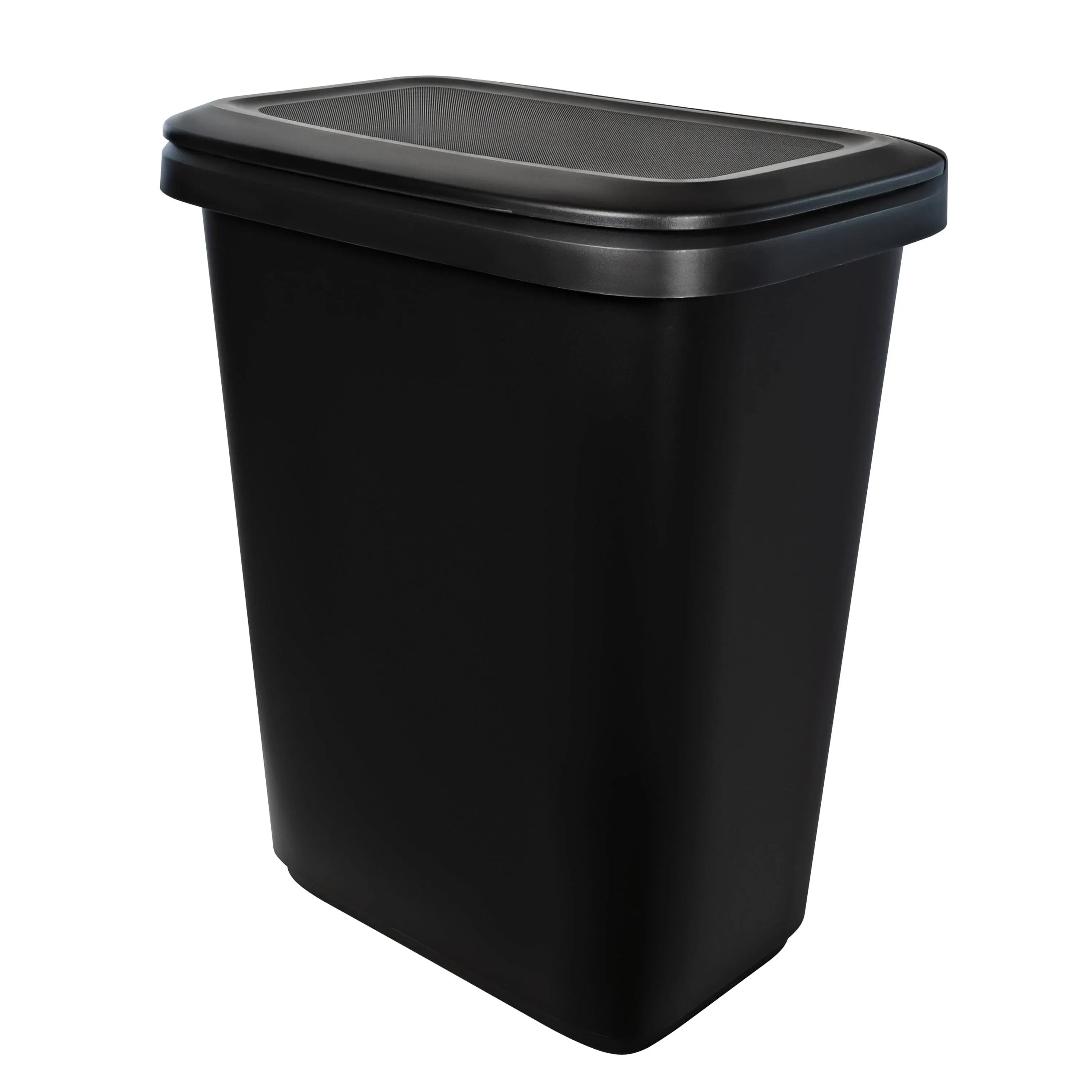 Hefty 20.4 gal Dual Function XL Plastic Divided Kitchen Trash Can, Black