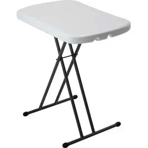 Lifetime Adjustable Height Personal Folding Table (White Granite)