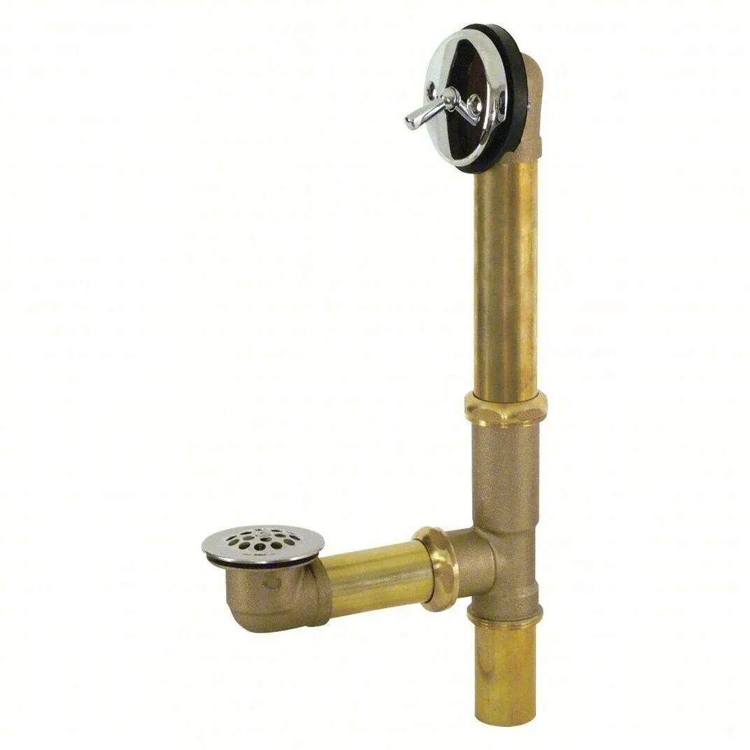 Eastman 1-1/2 Inch Trip Lever Bath Waste and Overflow Drain, Brass with Chrome Plated Trim, 35201