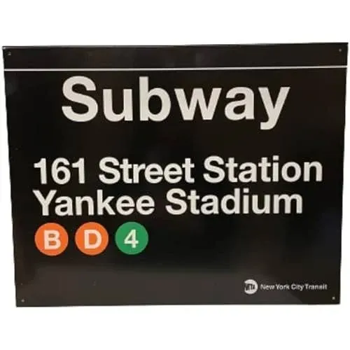 Yankee Stadium Subway Sign - MTA Officially Licensed - New York 161th Street Subway Sign - Yankees Sign