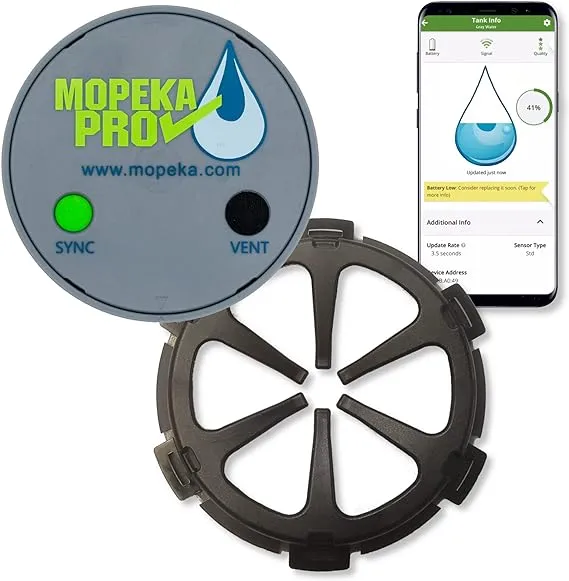 Mopeka Pro Check Water Sensor with Mounting Collar - Wireless Sonar Tank Monitor for Gray and Potable RV Holding Tanks