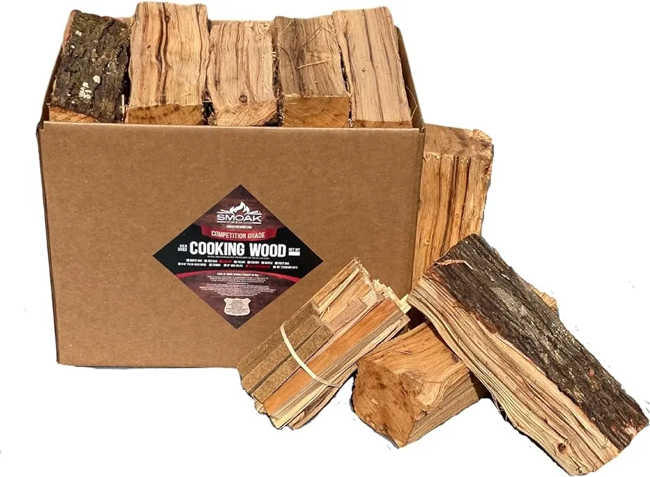 Smoak Firewood 12inch Length Premium Cooking Wood & Firewood Logs - Used for Grills, Smokers, Pizza ovens, stoves, firepits or fireplaces - USDA Certified Kiln Dried Maple- 12in Pieces (36-41lbs)