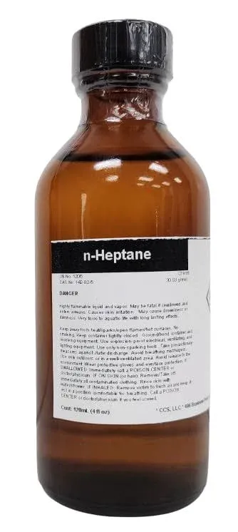 N-Heptane High Purity Bestine Thinner - 100mL (3.3 Fl Oz)