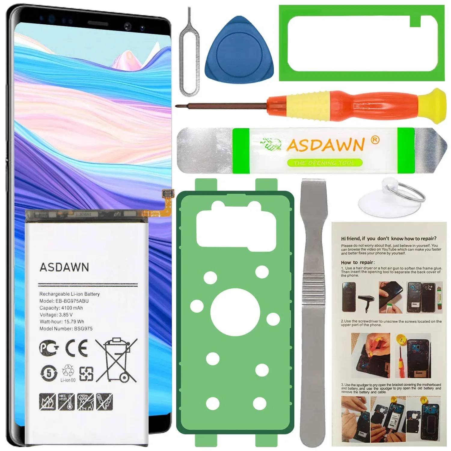 ASDAWN Galaxy S10+ Battery Replacement, EB-BG975ABE EB-BG975ABU for... 