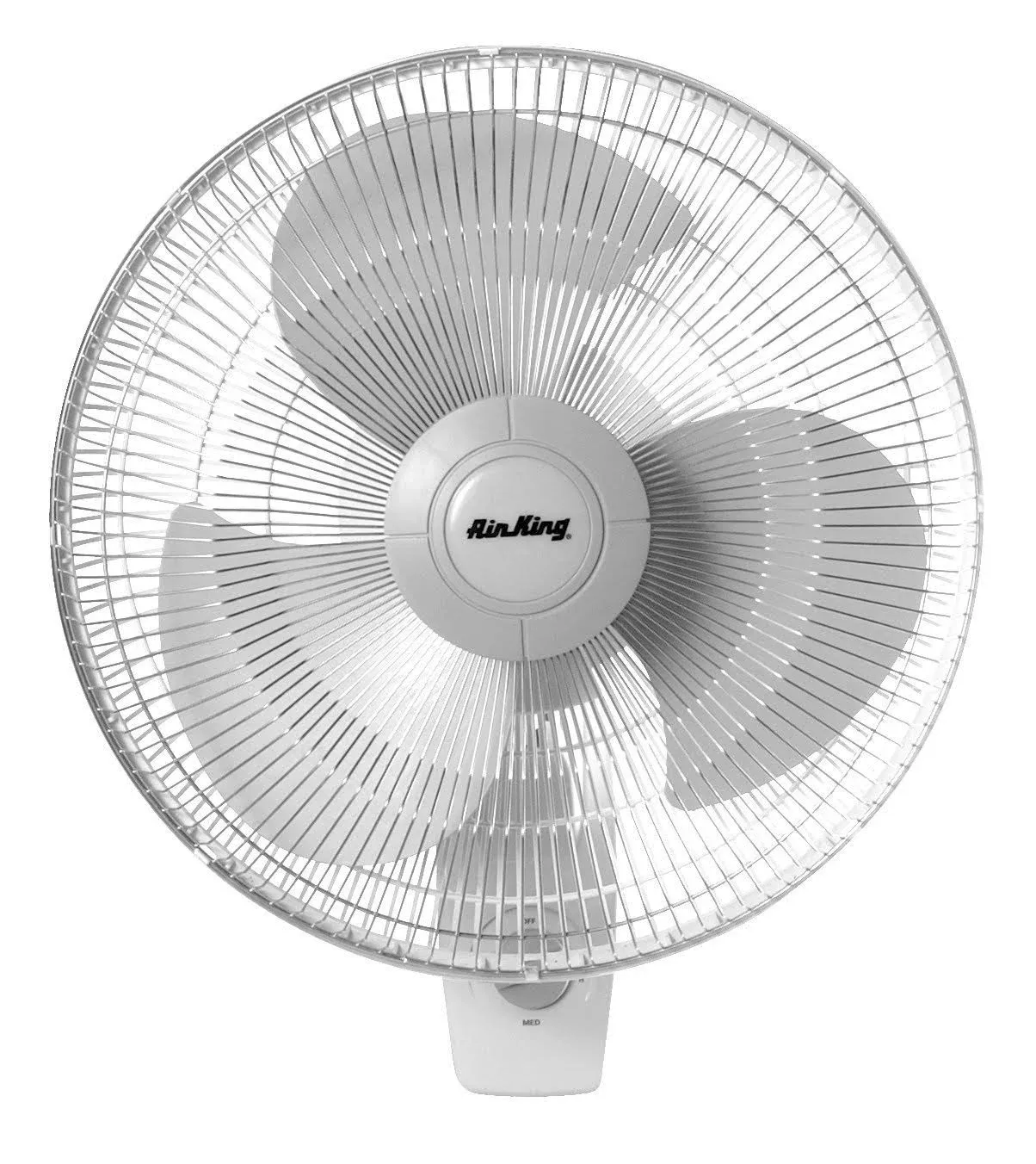 Air King Oscillating Wall Mounted Fan, White, 16"